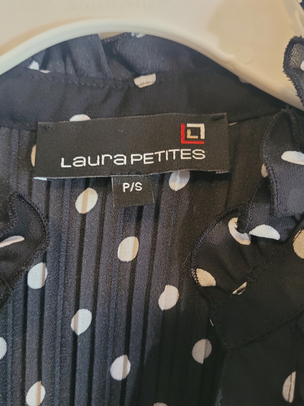 Laura Petites Polka Dot Ruffle Blouse Petite Small - Picture 6 of 7